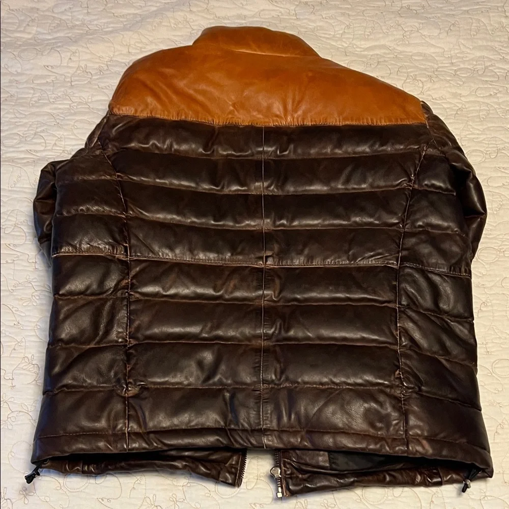 Men's Two-Tone Lambskin Puffer Jacket - Picture 5 of 5